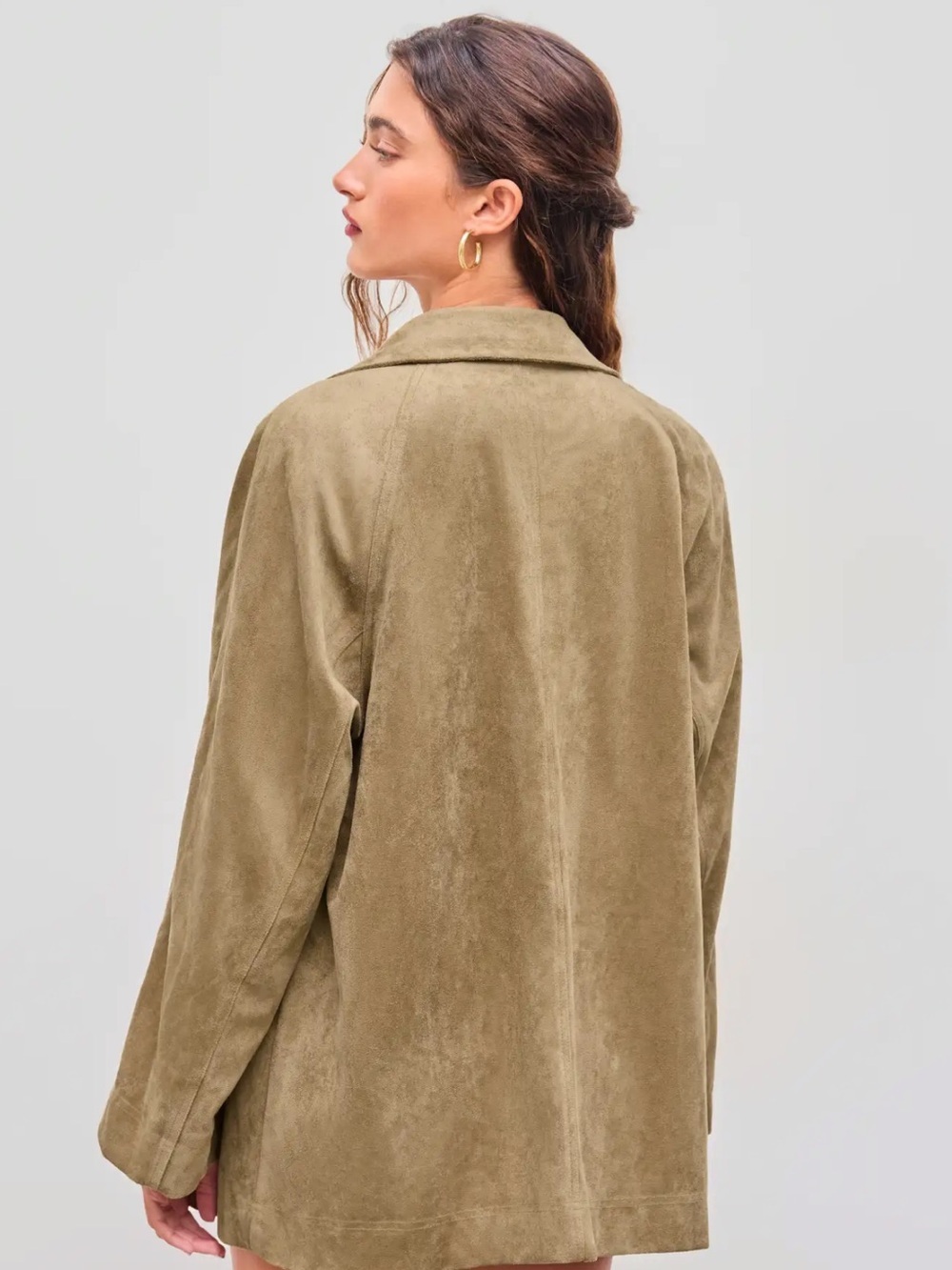 NWT CIDER SUEDE COLLAR SOLID BUTTON - Picture 4 of 12